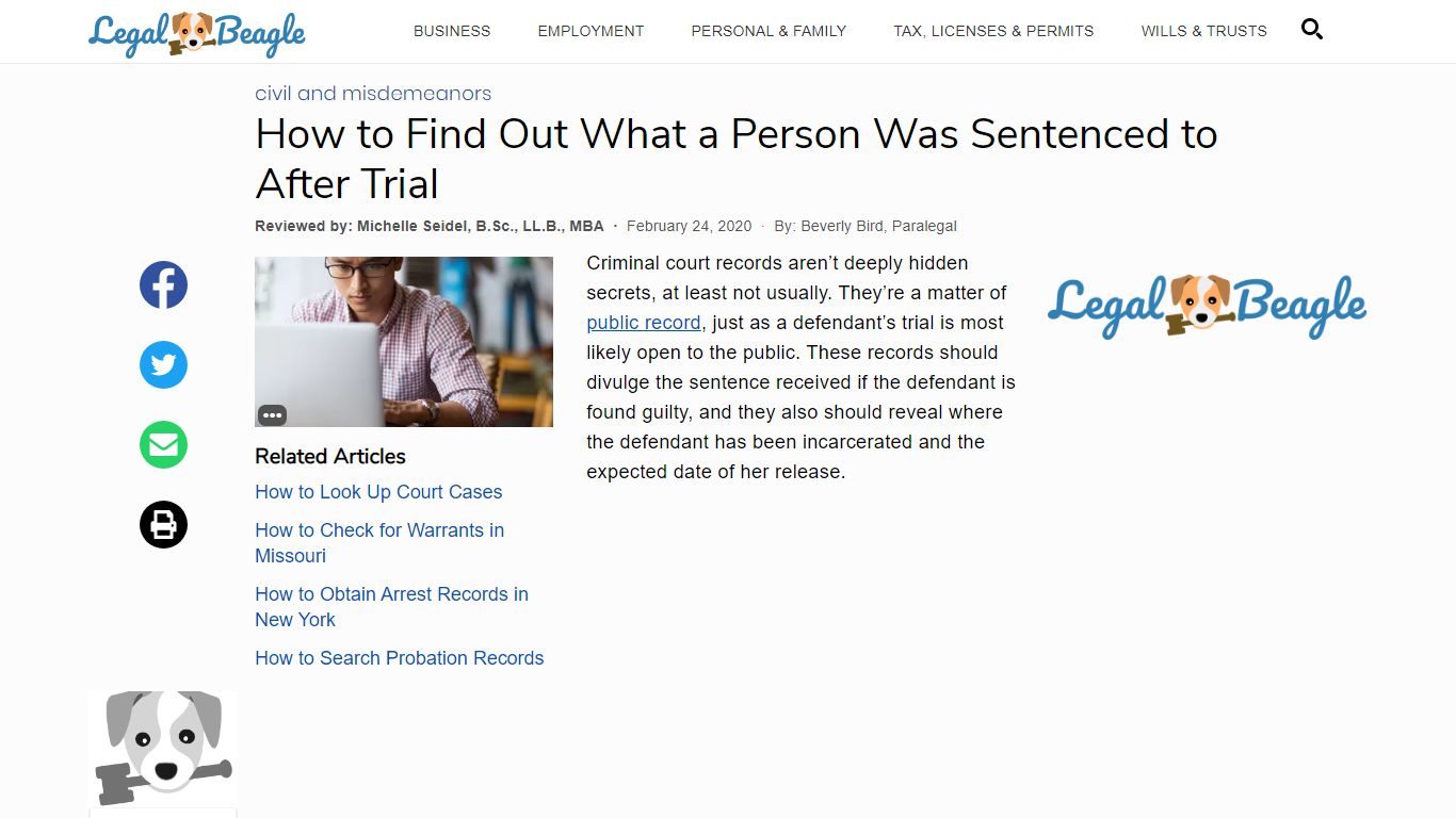 How to Find Out What a Person Was Sentenced to After Trial